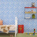 Season Paper geblokt behang voor de kinderkamer blauw