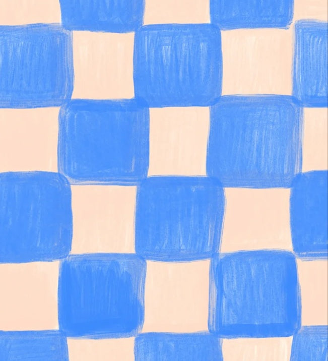 Season Paper geblokt behang voor de kinderkamer blauw