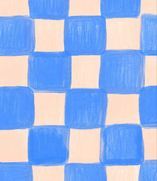 Season Paper geblokt behang voor de kinderkamer blauw