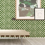 Season Paper geblokt behang voor de kinderkamer groen