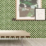 Season Paper geblokt behang voor de kinderkamer groen
