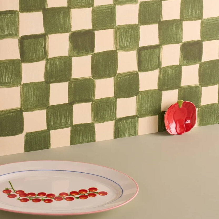 Season Paper geblokt behang voor de kinderkamer groen
