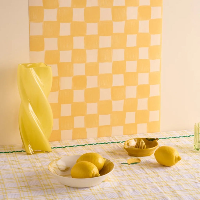 Season Paper geblokt behang voor de kinderkamer geel