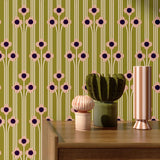 Season Paper Pop Bronze bloemen behang voor de kinderkamer groen