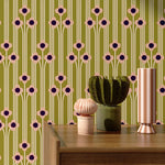 Season Paper Pop Bronze bloemen behang voor de kinderkamer groen