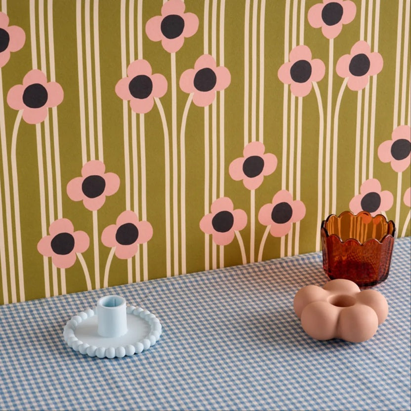 Season Paper Pop Bronze bloemen behang voor de kinderkamer groen