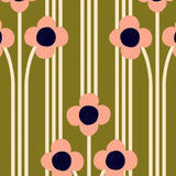 Season Paper Pop Bronze bloemen behang voor de kinderkamer groen