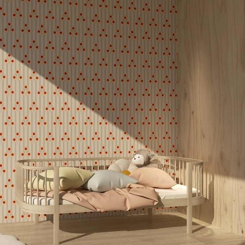 Season Paper Pop Nuage bloemen behang voor de kinderkamer lichtblauw