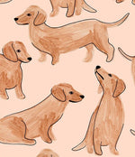 Season Paper behang voor de kinderkamer teckels honden bruin