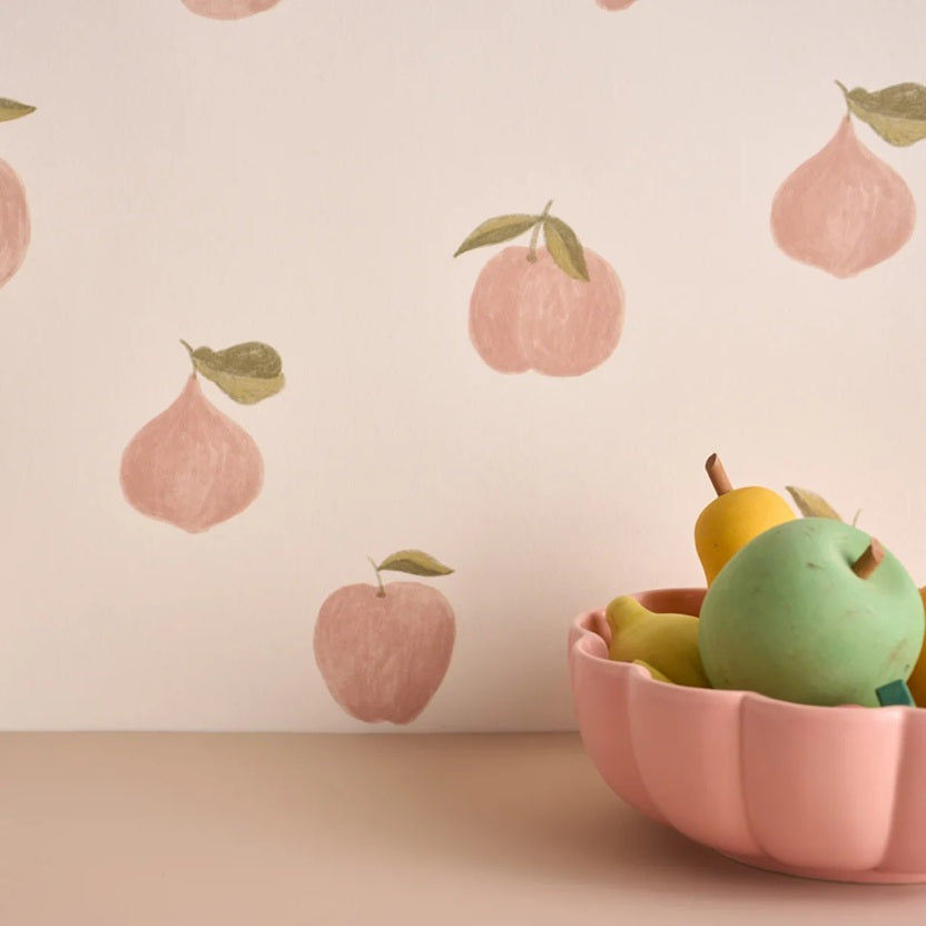 Season Paper verger behang voor de neutrale kinderkamer of babykamer met fruit