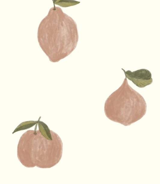 Season Paper verger behang voor de neutrale kinderkamer of babykamer met fruit