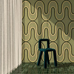 Season Paper Wavy retro behang voor een tienerkamer jongenskamer meisjeskamer groen