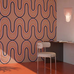 Season Paper Wavy retro behang voor een tienerkamer meisjeskamer terra