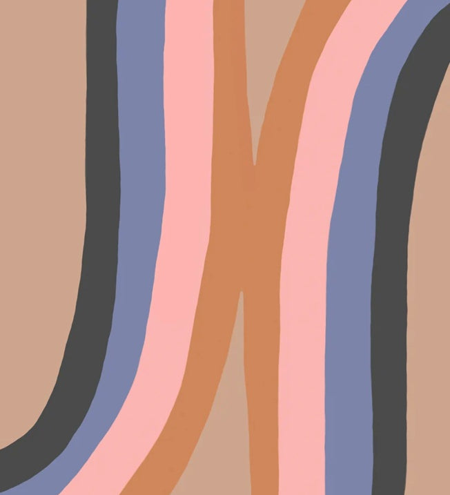 Season Paper Wavy retro behang voor een tienerkamer meisjeskamer terra