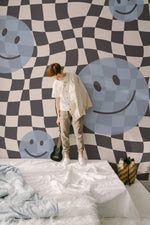 Papr Walls Smiley Fotobehang Face the Wall - Blauw