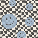 Smiley behang kinderkamer tienerkamer blauw Papr Walls Face the Wall geblokt