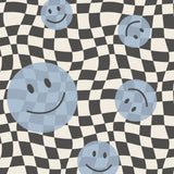 Smiley behang kinderkamer tienerkamer blauw Papr Walls Face the Wall geblokt