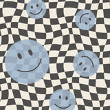 Smiley behang kinderkamer tienerkamer blauw Papr Walls Face the Wall geblokt