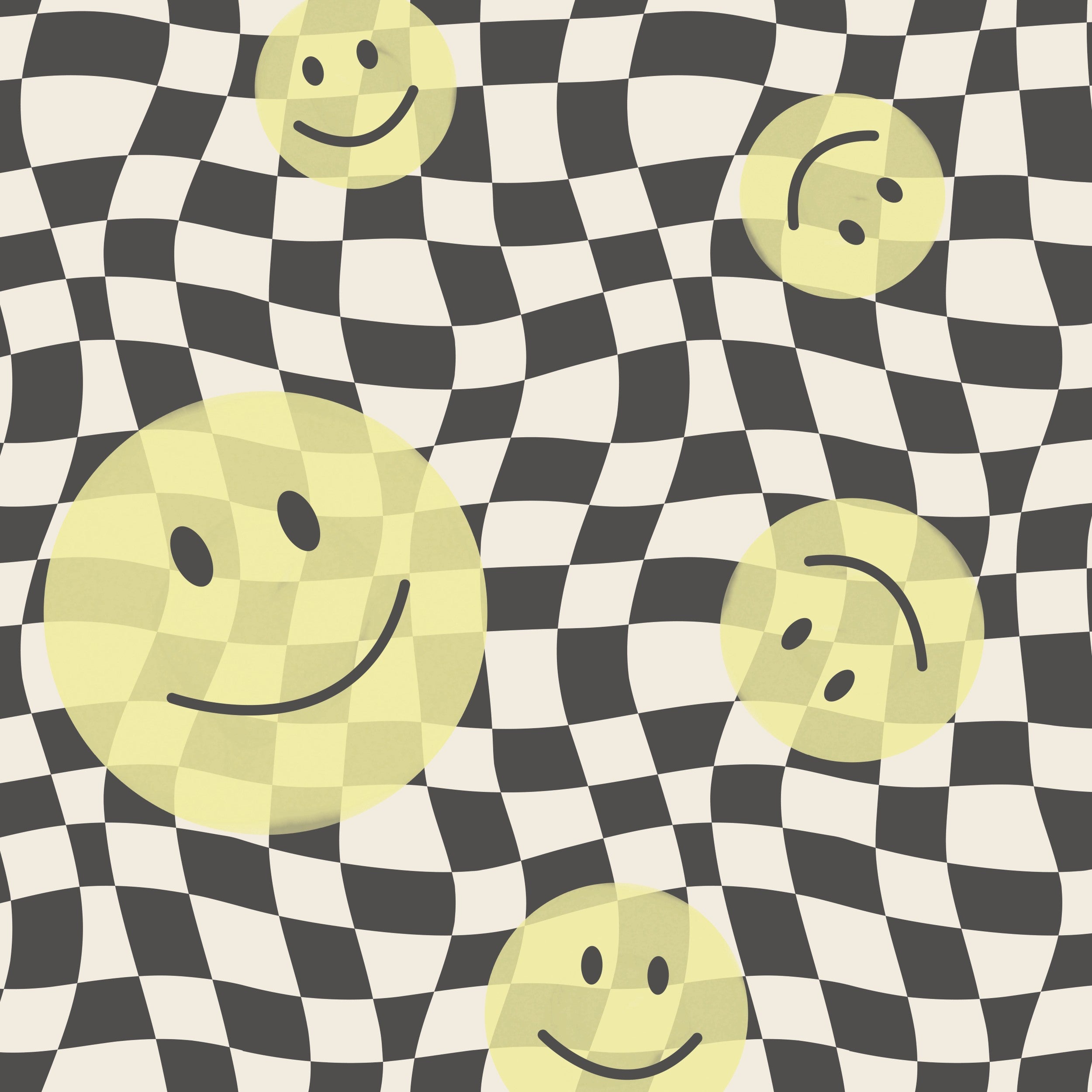 Smiley behang kinderkamer tienerkamer jongenskamer  meidenkamer geel Papr Walls Face the Wall geblokt