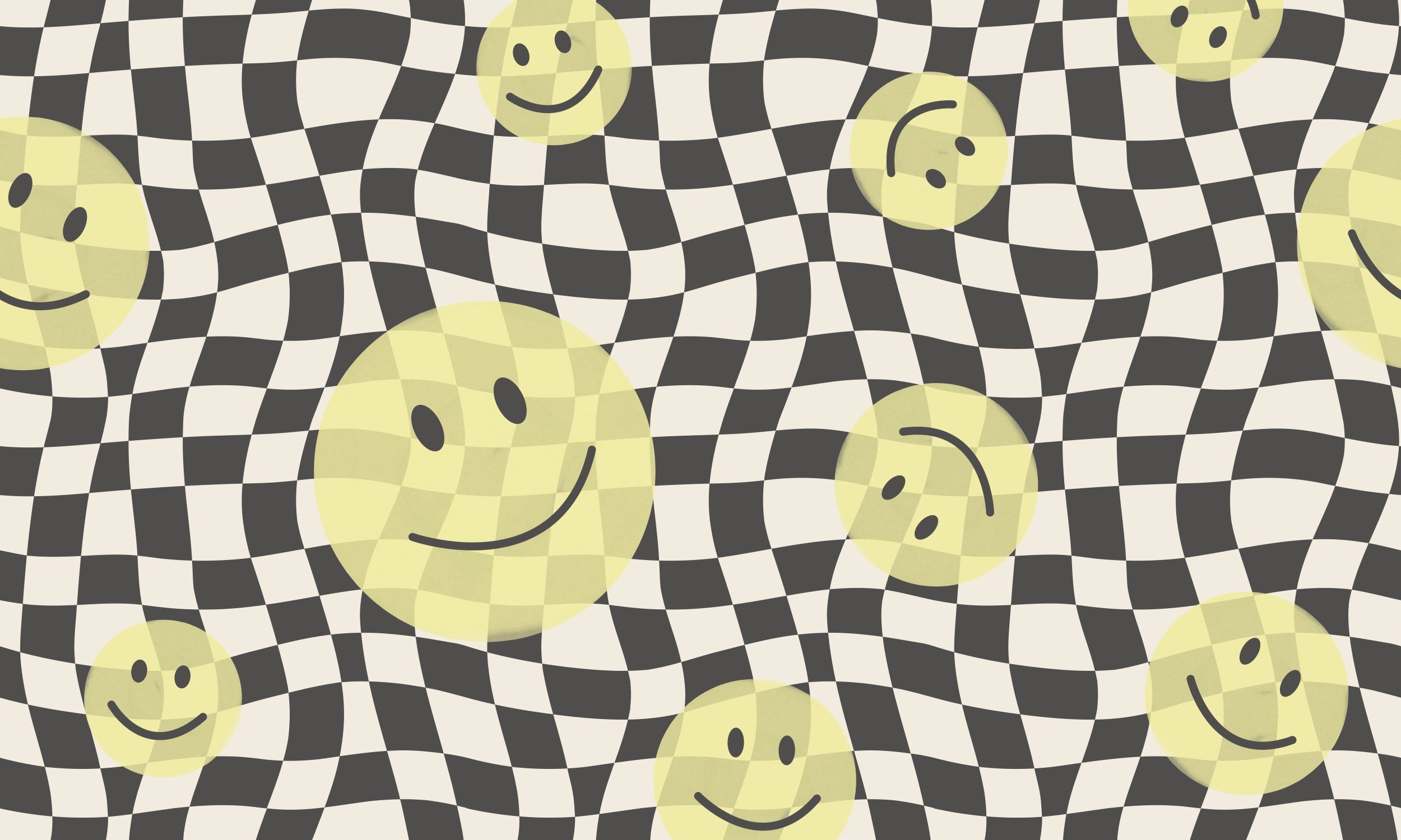 Smiley behang kinderkamer tienerkamer jongenskamer  meidenkamer geel Papr Walls Face the Wall geblokt