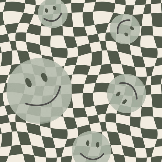 Papr Walls Smiley Fotobehang Face the Wall - Groen