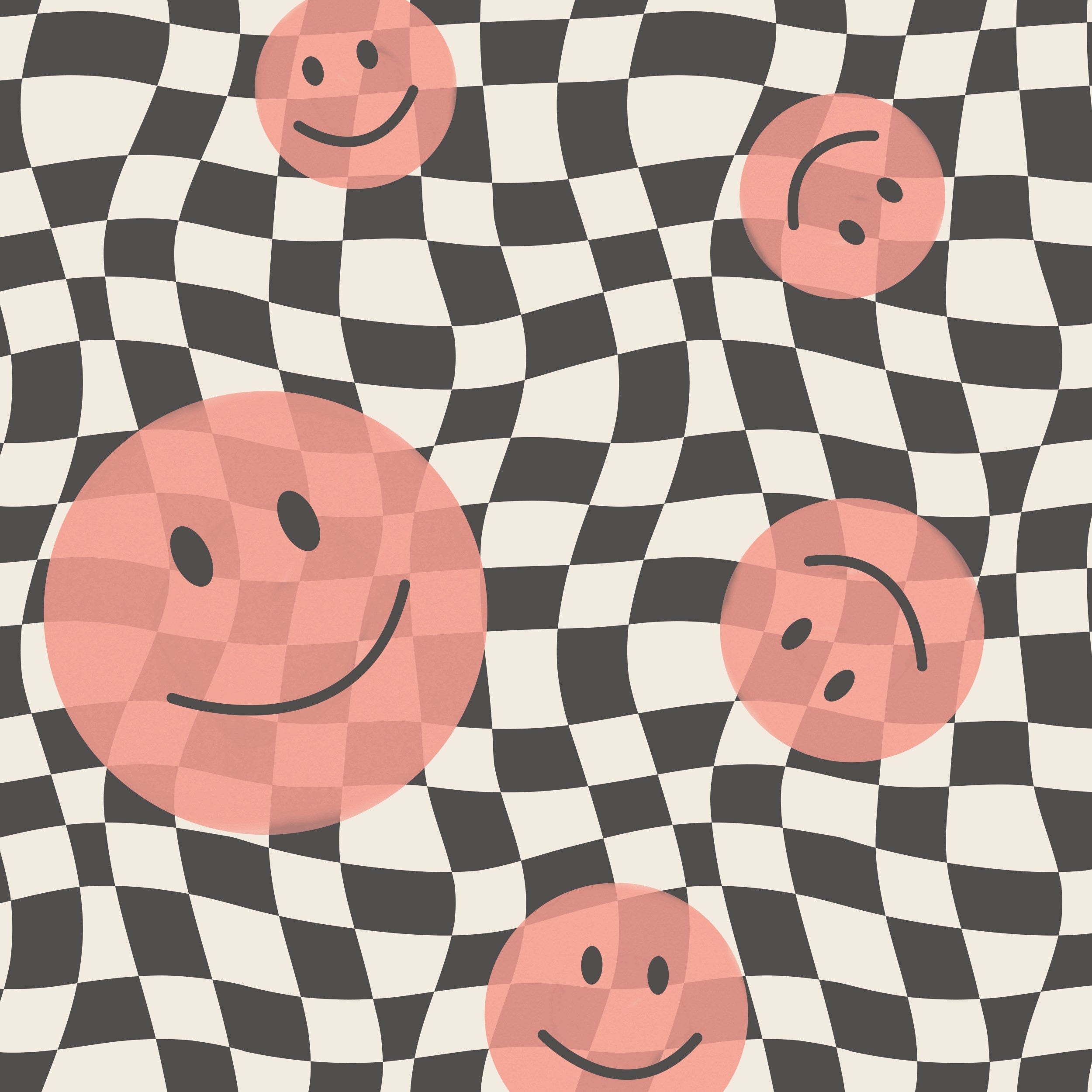 Smiley behang kinderkamer tienerkamer meidenkamer koraal Papr Walls Face the Wall geblokt
