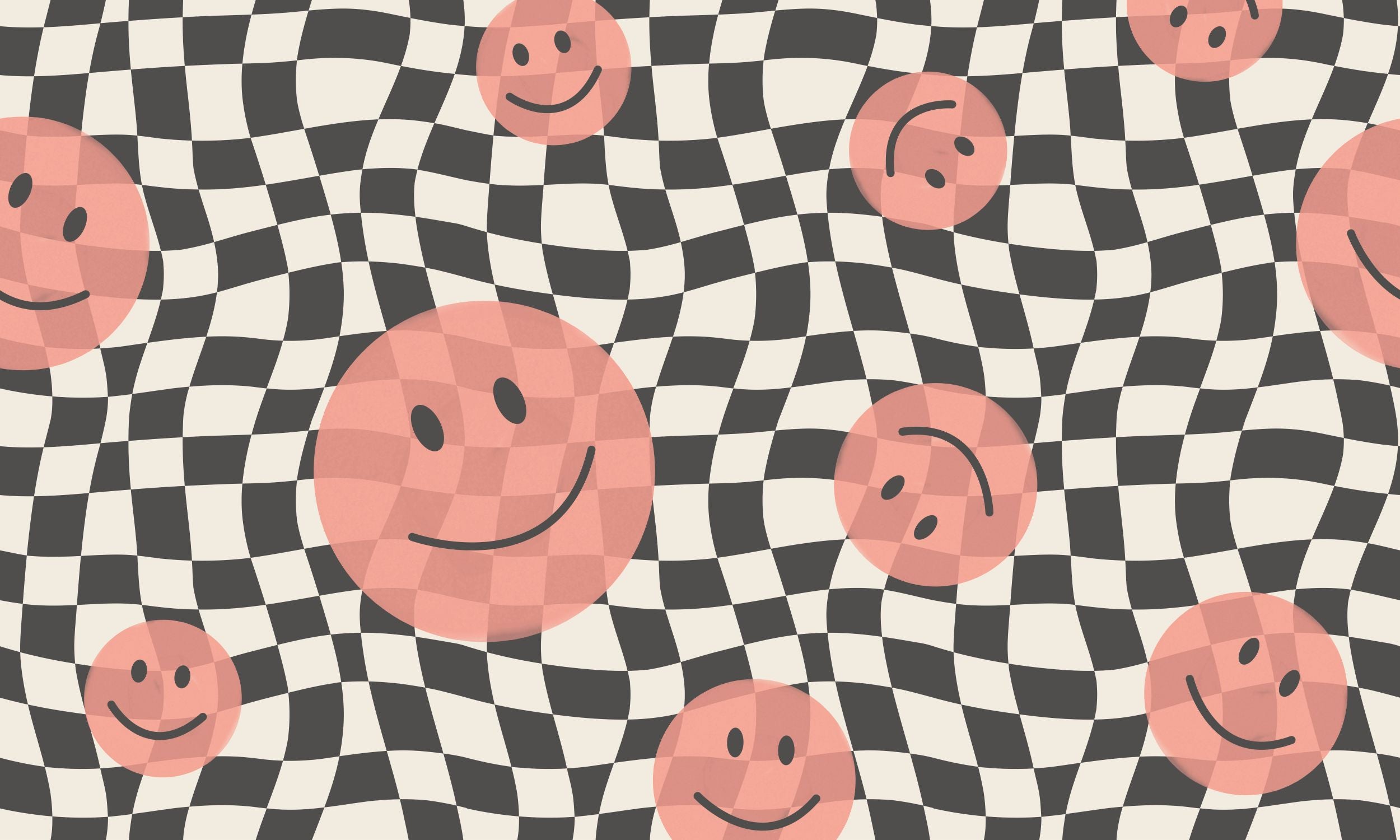 Smiley behang kinderkamer tienerkamer meidenkamer koraal Papr Walls Face the Wall geblokt