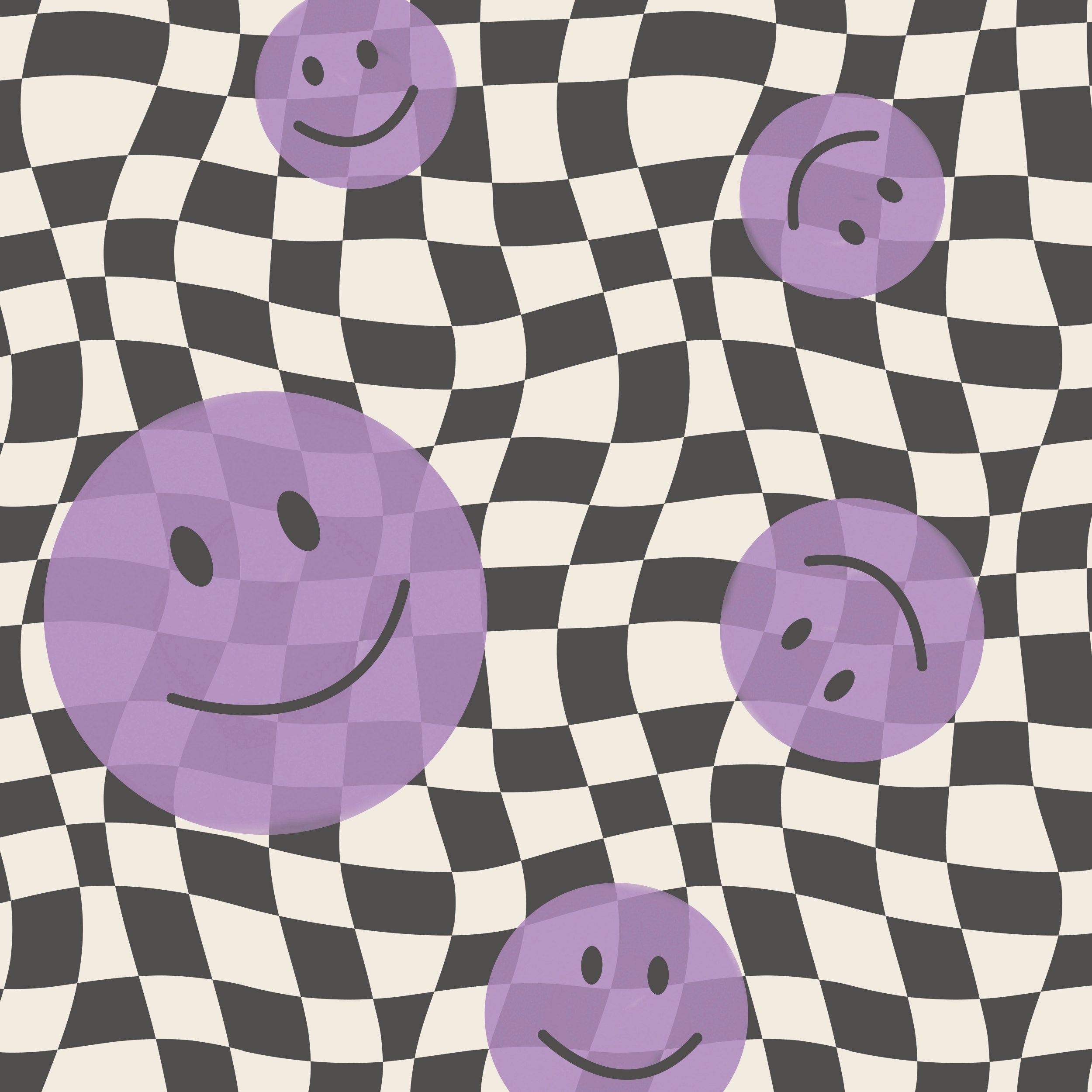 Smiley behang kinderkamer tienerkamer meidenkamer paars Papr Walls Face the Wall geblokt
