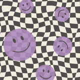 Smiley behang kinderkamer tienerkamer meidenkamer paars Papr Walls Face the Wall geblokt