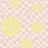 Smiley behang kinderkamer tienerkamer meidenkamer roze geel Papr Walls Face the Wall geblokt