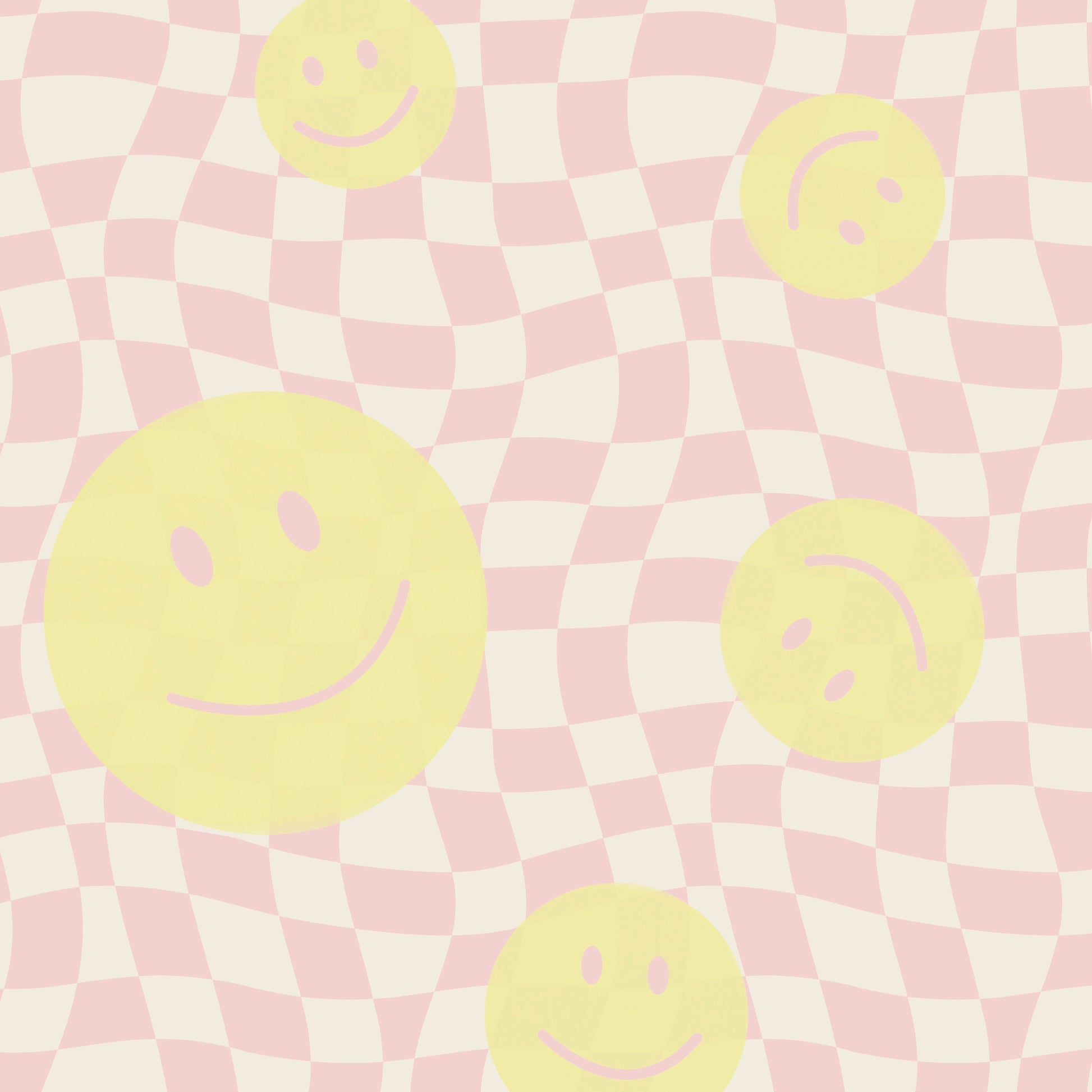 Smiley behang kinderkamer tienerkamer meidenkamer roze geel Papr Walls Face the Wall geblokt
