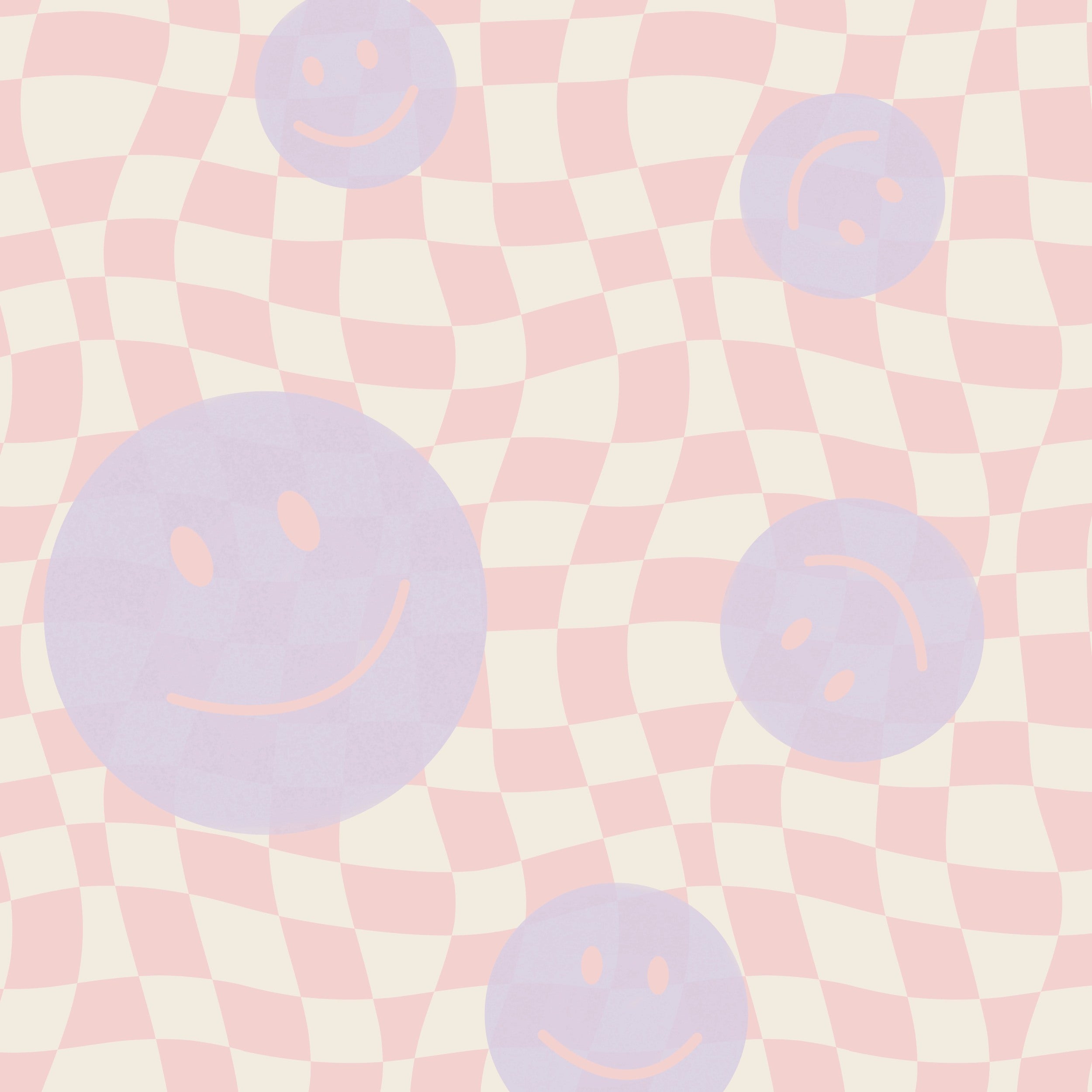 Smiley behang kinderkamer tienerkamer meidenkamer roze lila Papr Walls Face the Wall geblokt