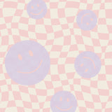 Smiley behang kinderkamer tienerkamer meidenkamer roze lila Papr Walls Face the Wall geblokt