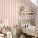 Papr Walls strepen behang voor de babykamer kinderkamer roze smalle streep