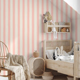 Papr Walls strepen behang voor de babykamer kinderkamer roze smalle streep