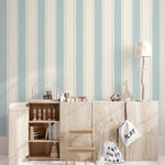 Papr Walls strepen behang voor de babykamer kinderkamer lichtblauw brede streep