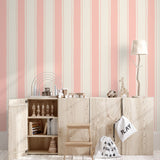 Papr Walls strepen behang voor de babykamer kinderkamer roze brede streep