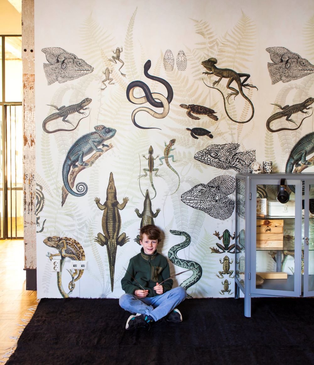 Studio Onszelf biology behang met reptielen kinderkamer tienerkamer