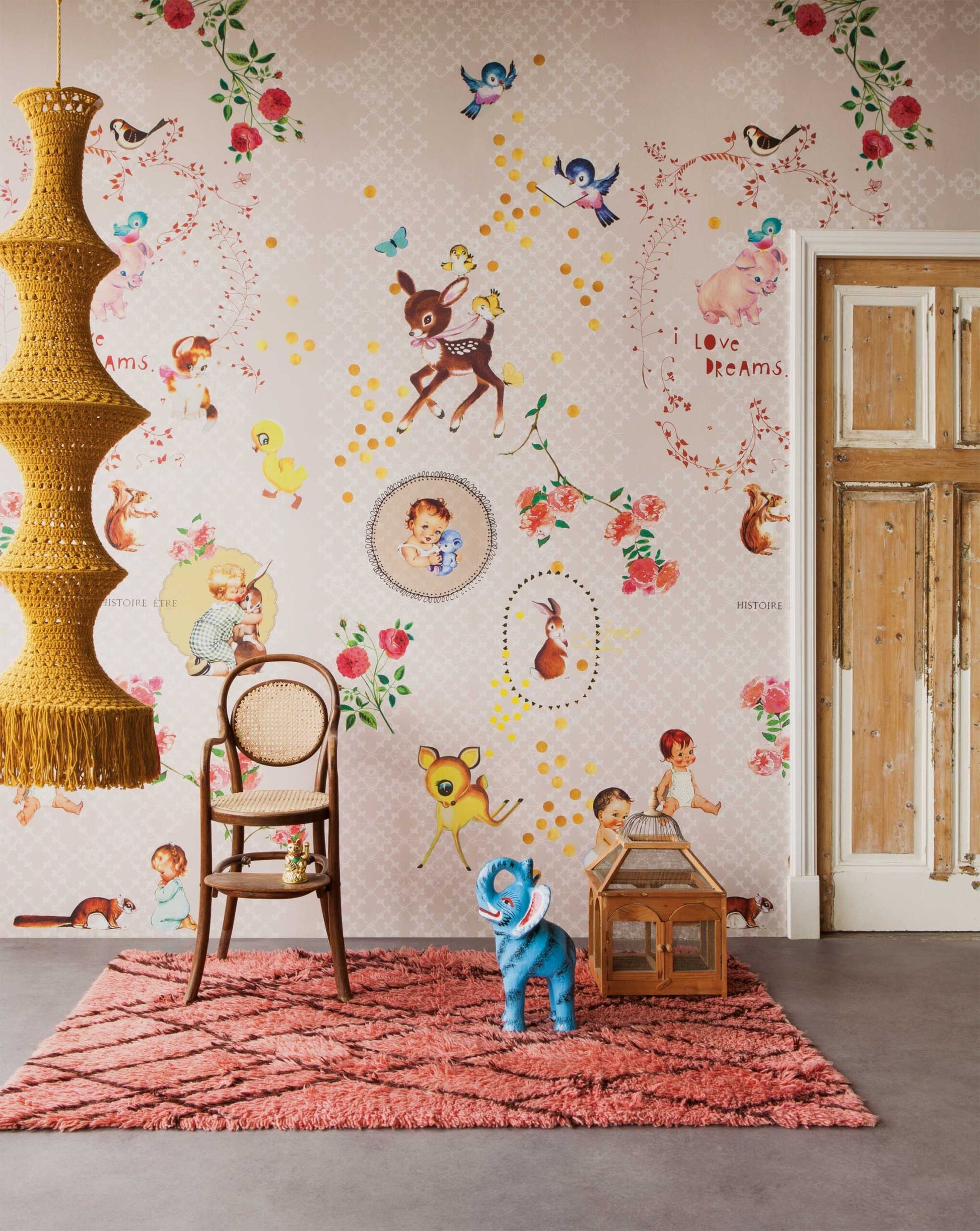 Studio Onszelf behang voor de kinderkamer Vintage Roze