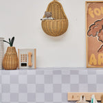 Studio Pieni kinderbehang blokken geruit fedde blauw