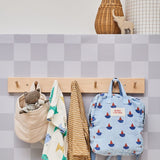 Studio Pieni kinderbehang blokken geruit fedde blauw