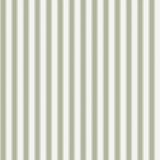 Summer Gray French gestreept behang voor de kinderkamer jongenskamer meisjeskamer babykamer groen wit 