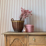 Summer Gray French gestreept behang voor de kinderkamer meisjeskamer babykamer roze wit 