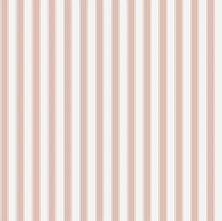 Summer Gray French gestreept behang voor de kinderkamer meisjeskamer babykamer roze wit 