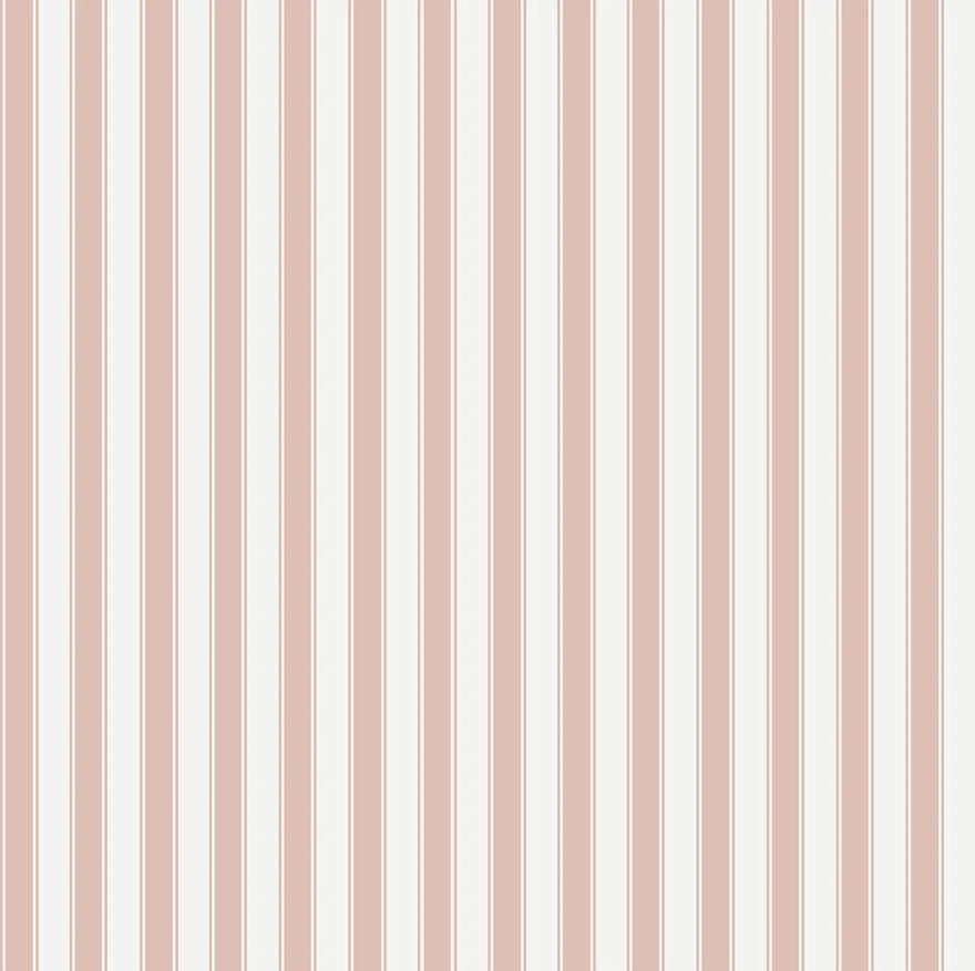 Summer Gray French gestreept behang voor de kinderkamer meisjeskamer babykamer roze wit 