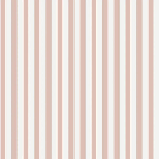 Summer Gray French gestreept behang voor de kinderkamer meisjeskamer babykamer roze wit 