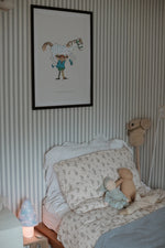 Strepen behang voor de kinderkamer babykamer jongenskamer Summer Gray French Blauw