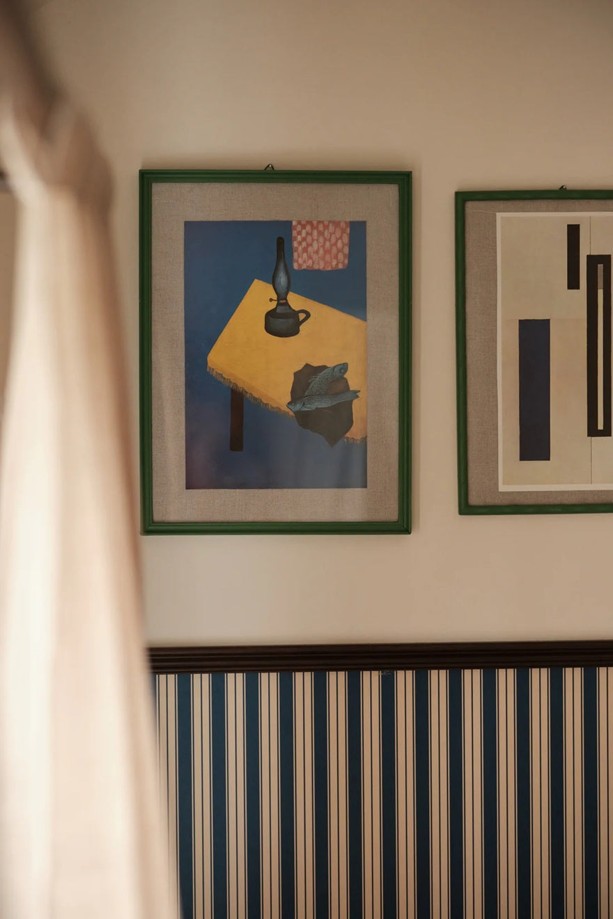 Summer Gray Niton gestreept behang voor de kinderkamer jongenskamer babykamer blauw