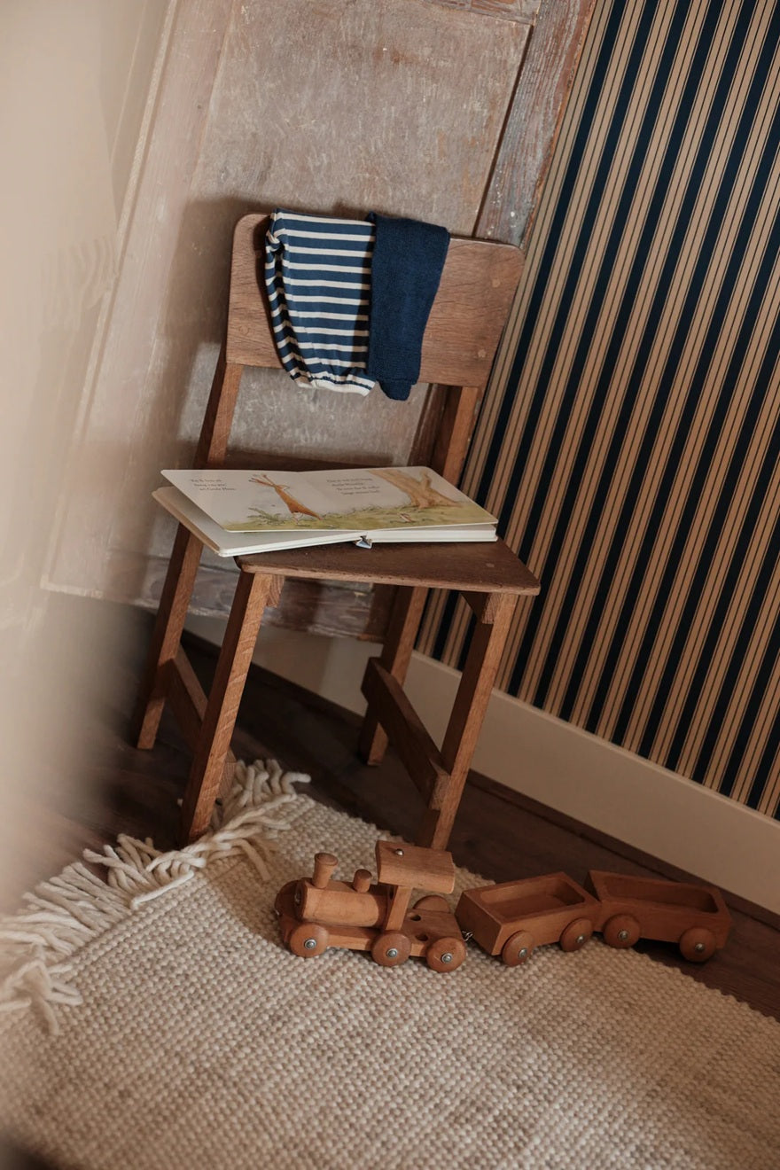 Summer Gray Niton gestreept behang voor de kinderkamer jongenskamer babykamer blauw