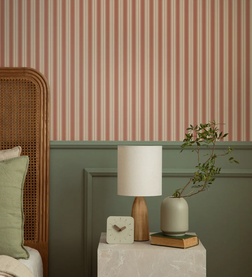 Summer Gray Strepen Behang Niton - Blush